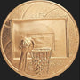 Metal Stickems 2-inch round adhesive sticker featuring an embossed gold basketball hoop and player design.