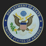 Metal Stickems 2-inch United States Department of State metal emblem sticker with official seal and vibrant colors.