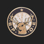Metal Stickems 2-inch round adhesive badge featuring a gold elk head and clock face design in black and gold.