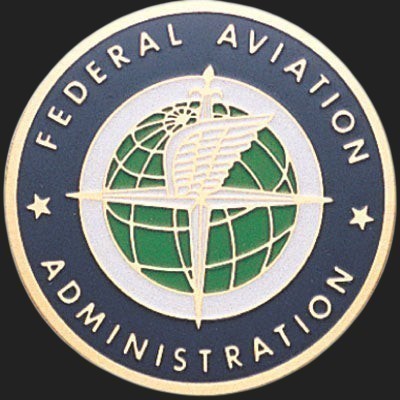 Metal Stickems 2-inch FAA metal sticker featuring the official Federal Aviation Administration seal in navy and gold.