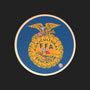 Metal Stickems 2-inch FFA logo emblem in blue and gold, featuring a durable metal construction for gear and laptops.