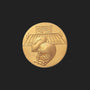 Metal Stickems 1-inch gold-tone metal sticker featuring an embossed football, helmet, and stadium field design.