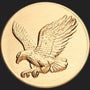 Metal Stickems 2-inch gold-tone metal sticker featuring an embossed eagle emblem for personalizing gear.