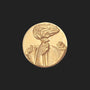 Metal Stickems gold-tone 1-inch circular adhesive emblem featuring an embossed torch design for personal gear.