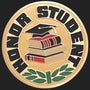 Metal Stickems 2-inch Honor Student sticker with metallic gold finish, graduation cap, books, and laurel wreath design.