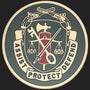 Metal Stickems 2-inch Military Police Corps emblem sticker featuring the Assist Protect Defend motto in gold and green.