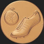 Metal Stickems 2-inch round gold metallic sticker featuring an embossed running shoe and stopwatch design.