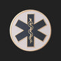Metal Stickems 2-inch Star of Life medical emblem in black, white, and gold metal for EMT and paramedic gear.