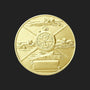 Metal Stickems 2-inch gold-tone swimming achievement sticker with stopwatch motif and swimmer silhouettes.