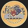 Metal Stickems 2-inch theater sticker featuring drama masks, film reel, and marquee design in gold, red, and blue.