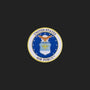 Metal Stickems 7/8-inch United States Air Force metal emblem sticker with detailed seal on a black background.