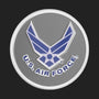 Metal Stickems 2-inch circular United States Air Force metal emblem with blue and silver logo for indoor or outdoor use