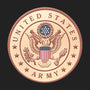 Metal Stickems 4-inch United States Army seal emblem with a metallic bronze finish and adhesive backing.