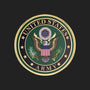 Metal Stickems 2-inch United States Army emblem with a gold-tone border and vibrant seal on a dark background.
