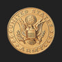 Metal Stickems 2-inch gold-tone United States Army emblem sticker with raised Department of the Army seal detailing.