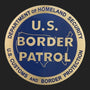 Metal Stickems 2-inch U.S. Border Patrol metal emblem in blue and gold with Department of Homeland Security text.