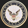Metal Stickems 2-inch United States Navy emblem sticker in gold, black, and white with durable metal construction.
