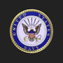 Metal Stickems 2-inch United States Navy emblem featuring a gold rope border, blue seal, and eagle design.