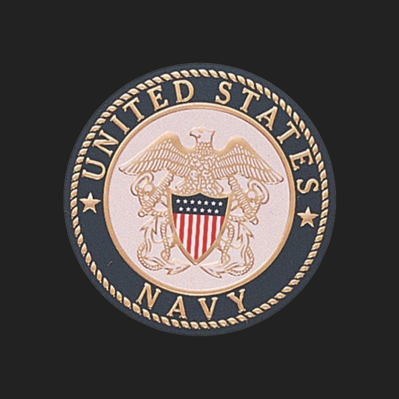Metal Stickems 2-inch United States Navy metal emblem sticker featuring the official seal with eagle and anchor.