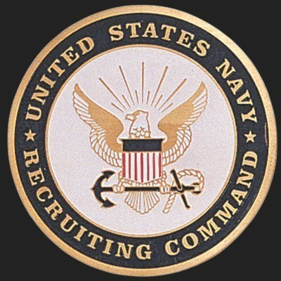 Metal Stickems 2-inch gold and black United States Navy Recruiting Command metal emblem sticker