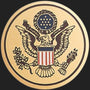 Metal Stickems 2-inch gold-tone metal sticker featuring the detailed Great Seal of the United States emblem.