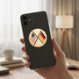 Metal Stickems 2-inch adhesive metal sticker featuring crossed USA and Germany flags on a black smartphone case.