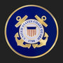 Metal Stickems 4-inch United States Coast Guard metal emblem in blue and gold with official seal design.