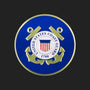 Metal Stickems 2-inch United States Coast Guard metal emblem with blue, gold, and red enamel seal on a black background