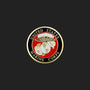 Metal Stickems USMC emblem featuring the Eagle, Globe, and Anchor in red, black, and gold enamel on a 7/8 inch disc.