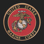Metal Stickems 4-inch USMC metal wall emblem with Eagle, Globe, and Anchor design in red, gold, and black.