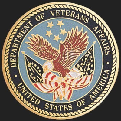 Metal Stickems 2-inch Department of Veterans Affairs metal emblem with official seal and patriotic eagle design.