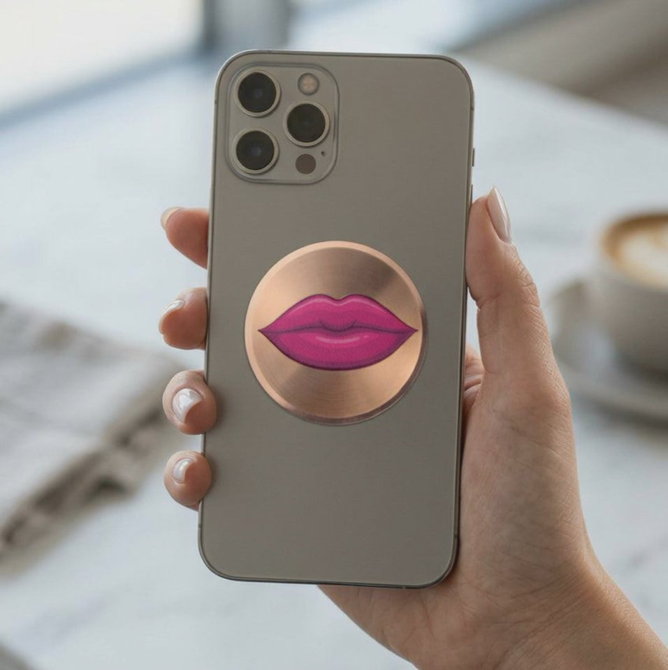 Video for Lips Metal Stickems™ 2 Inch Bronze Sticker With Spun Finish